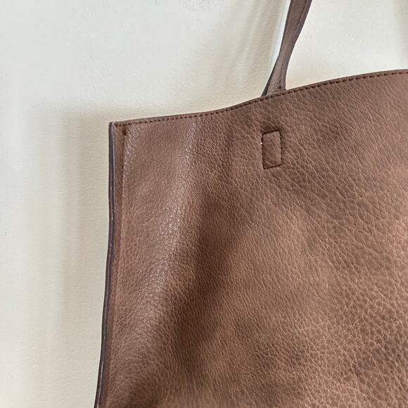 Unlabeled Reversable Two Tone Tote Bag Beige Pink - Picture 2 of 9